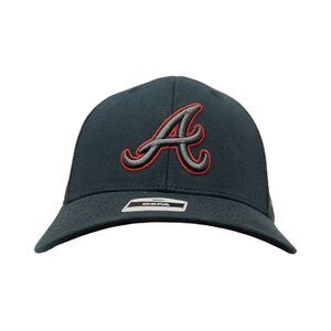 Genuine Merchandise Men's MLB Trucker Snapback Baseball Hat - Black/Braves